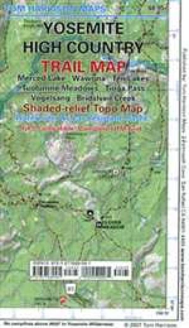 Yosemite High Country Trail Map by Tom Harrison Maps