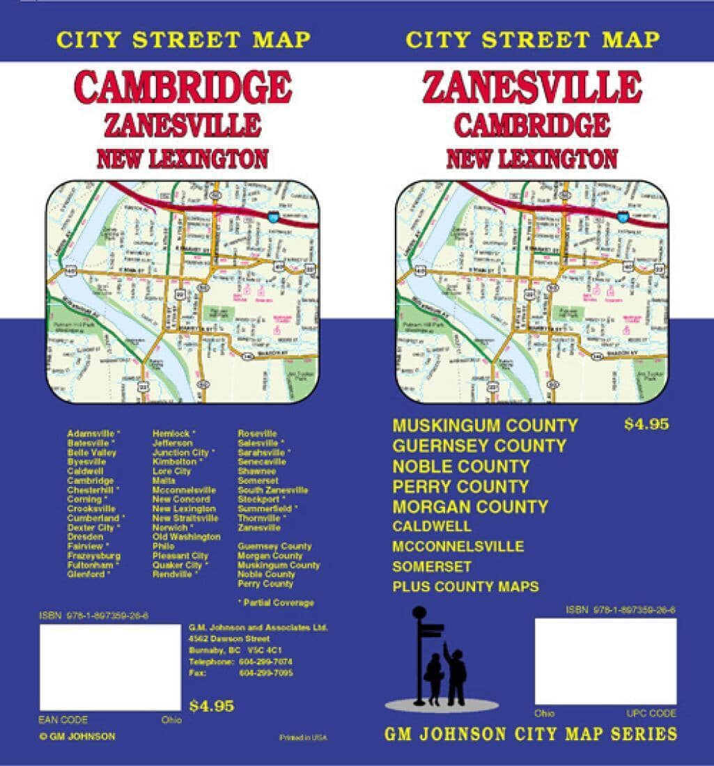 Zanesville - Cambridge et New Lexington - Ohio | GM Johnson plan de ville GM Johnson Default Title