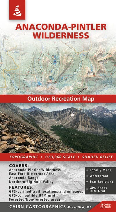 Zone de nature sauvage d'Anaconda Pintler (Montana) | Cairn Cartographics carte pliée Cairn Cartographics 